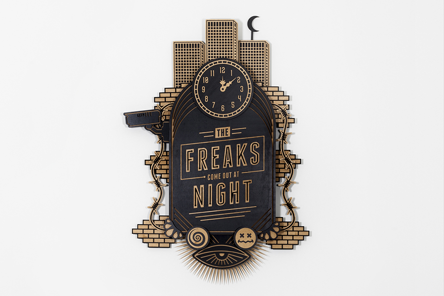 Studio Ruwedata - the freaks come out at night - wall sculpture artwork