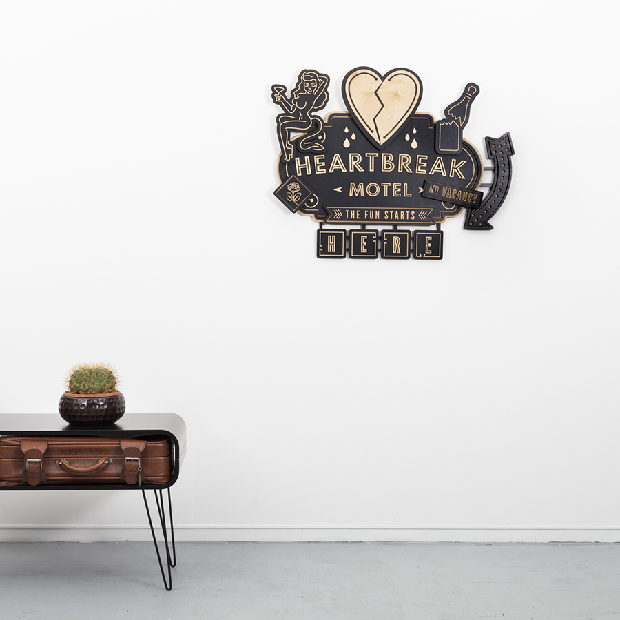 Studio Ruwedata - heartbreak motel - wall sculpture artwork